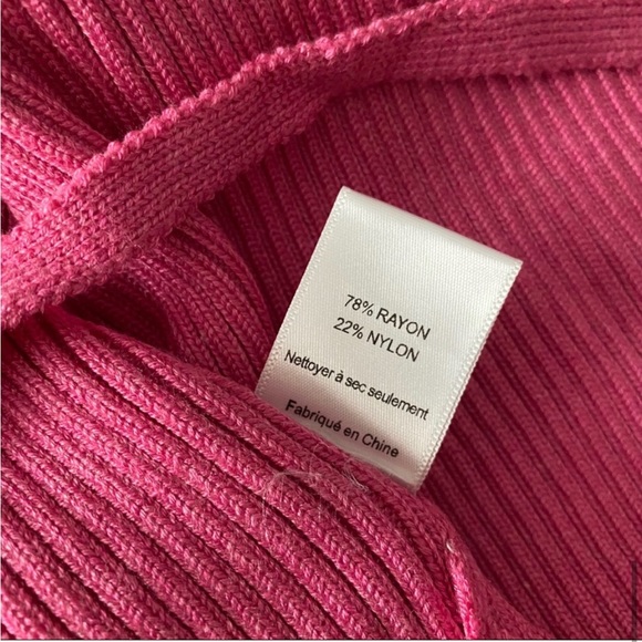 NWT Lulu’s Pink Ribbed Knit Wrapped Waist Crop Top - Picture 8 of 12